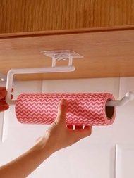 1入組免打孔塑料廚房紙巾收納架廚房用極簡主義白色紙巾收納架