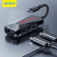 3-in-1 Mobile Gaming Sound Card Type-C To 3.5mm Mobile Phone Game Sound Card Durable Nylon Portable