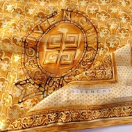 紀梵希 (Givenchy) 復古真絲圍巾 棕色圖案 女士禮物 24 x 23 英寸