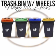 NIKKO 100 Liters Garbage Bin / Trash Bin  with Wheels