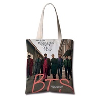 Bts bts Merchandise Canvas Bag Customized Holiday Durable Shoulder Bag Esquire Same Style
