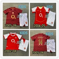 2002-04 Arsenal Home children retro football kits2004-05  BERGKAMP HENRY kids kit football shirt red football kit