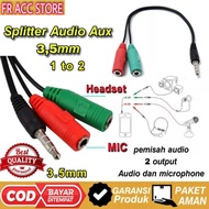 Audio Splitter Cable 3.5mm male to 2 female Splitter Aux 2 in 1 3.5mm