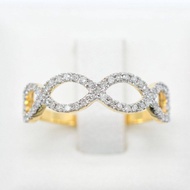 Happy Jewelry แหวนเพชรของแท้ ทองแท้ 9k 37.5% ขายได้ จำนำได้ แหวนเพชรดีไซน์สวย SI313