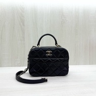 CHANEL黑色羊皮TRENDY CC雙拉鍊相機包AS1627