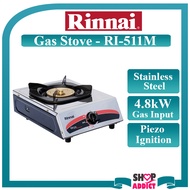 Rinnai 4.8kW Single Burner Gas Cooker RI-511M Mega Burner Gas Stove/ Dapur Gas RI511M