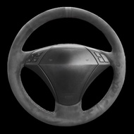 DIY Artificial leather Suede Carbon Fiber Customized Hand-stitched Car Steering Wheel Cover For BMW 