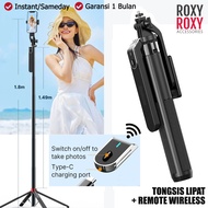 Selfie Stick Tripod Quadpod + Tongsis Remote Bluetooth 360 Degree 1.8m Lamp for Quadpod P185 Onesos