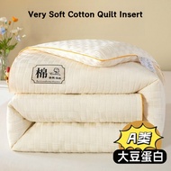 Premium Class A Raw Cotton Fluffy Comforter Jacquard Soybean Quilt Duvet Insert Skin-Friendly Warm P
