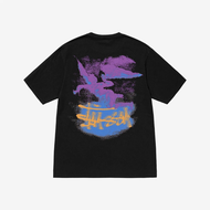 100% Official Authentic Stussy Fallen Angel Pigment Dyed T-Shirt Black Same Style for Men and Women