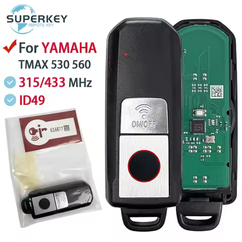 Motorcycle Key For YAMAHA T-MAX TMAX530 TMAX560 530 560 2017-2023 Key Fob ID49 Chip 315/433Mhz P/N B