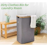 100L Foldable Laundry Hamper Portable Laundry Basket Lid Dirty Clothes Bin for Laundry RoomHT99 WCRE
