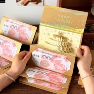 MXMIO 3D Birthday Red Envelope, Traditional Foldable Lucky Money Envelope, Greeting Card Best Wishes