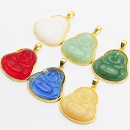 Women Buddha Necklace Hip Hop Imitation Jade Buddha Necklace Exquisite Pendant  Necklace Jewelry