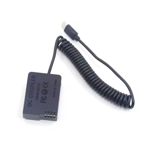 USB C DMW-BLC12 DCC8 DC Coupler Fake Battery Power Bank Cable for Lumix DMC-FZ300 FZ1000 FZ2000 G99 