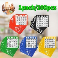 100Pcs Bingo Cards Complete Large Bingo Cards 5 Colors Bingo Set