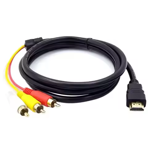 HDMI-compatible To 3RCA Cable 1.5M with HDMI-compatible Male To AV Audio Video Wire for TV Only for 