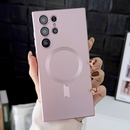 Luxury Wireless Charging Magsafe Case For Samsung Galaxy S24 S23 S22 S21 Ultra Plus Note 20 Ultra So