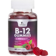 Nature's Nutrition B12 Vitamins Energy 3000 mcg - 60 Gummies Extra Strength B 12 Gummy Metabolism & 
