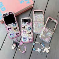 Aesthetic Silver Casing Z Flip4 Z Flip3 Ins for Samsung Galaxy Z Flip 4 Z Flip 5 Back Phone Case