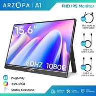 ARZOPA Portable Monitor A1- 15.6'' FHD 1080P, Ultra-Slim Portable Laptop Monitor with Kickstand - IP