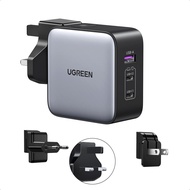 UGREEN Nexode 65W USB C Charger GaN Power Supply 3-Port Travel Charger with EU/US/UK Plug Travel Cha