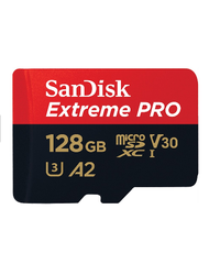 SanDisk Extreme Pro microSDXC SQXCD 128GB V30 U3 C10 A2 UHS-I 200MB/s R 90MB/s W 4x6 SD adaptor Life