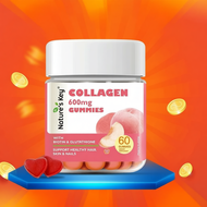 Nature's Key Collagen Gummies 600mg Type I & III Collagen Biotin  Skin Hair Revival Sugar-Free Peach