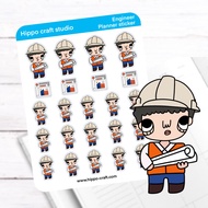 Engineer planner (M) | Doodle sticker sheet Style Bright Colors