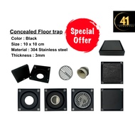 *PREMIUM QUALITY* LOCAL SUPPLY*CONCEALED FLOOR TRAP BLACK 10X10CM 3MM THICKNESS