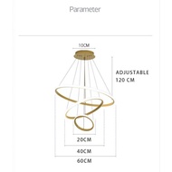 Lampu Gantung Minimalis Modern Ruang Tamu - Lampu Gantung Led 3 Ring