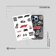 Sticker Pack A6 Kiss Cut F1 Glossy Doff Laminated Vinyl Sticker | F1 Formula One Sticker