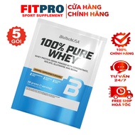 Sample BioTechUSA Whey Protein Milk 100% Pure Whey (5 PACK), 21g Protein Supplement, 13.3G EAA, BCAA
