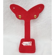 GW412L170L double round spiral stud earrings eight genuine yellow gold weight 0.800 70% content 16k