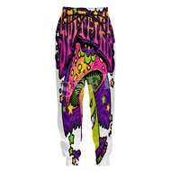 2025 New เห็ดป่าพืชเชื้อรา Trippy บทคัดย่อ Psychedelic Hippie 3DPrint Streetwear Harajuku สบายๆกางเก