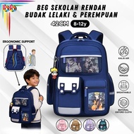 42cm Ergonomic School Bag Girl Boy Lightweight Large Capacity Ergonomic Spine Protection School Bag 
