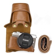 PU Leather Retro Camera Case Shoulder Bag Hard Bags For Canon EOS M200 M100 M10 Camera With 15-45Mm