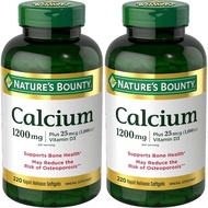 Nature's Bounty Calcium 1200 mg with Vitamin D3, Bone Health & Immune Support, Vitamin D3 1000 IU, 2