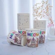 10pcs/25pcs, Cute Kitten Themed Disposable Paper Cup, 9-Ounce/250ml Paper Cup, Disposable Beverage C