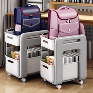 School Bag Shelf Under Desk Removable Snack Trolley Office Book Storage Box Pulley Bookshelf H3CM