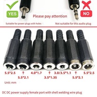 [Over 2 Pcs] DC Power Female Port Wiring Welding Plug 5.5 * 2.5/2.1 4.0 3.5 * 1.35mm Round Port Sock