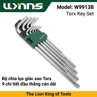WYNN'S W9913B Torx Star Hex Key Set 9 Long Handle Parts | Cr-V Steel | Straight Head T10-T50