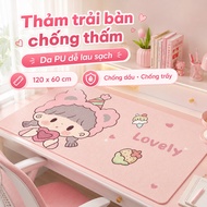 Waterproof table mat 120x60cm with cartoon patterns, oil-proof, easy to clean for dining tables, stu