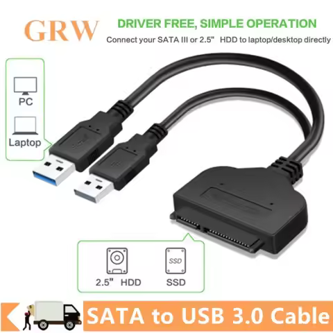 SATA to USB 3.0 Adapter USB to Sata Cable Support 2.5 Inches External SSD HDD Hard Drive SATA 7+15 P