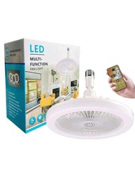 Ventiladores de techo pequeños con luces LED y control remoto E26, luz regulable, ventilador de techo cerrado para habitación de niños, cochera, cocina