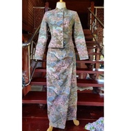 Oct01 Thai Chitada Set Hand-Woven Cotton Fabric Beautifully And Elegant Fitted Pattern Bust 34 Waist