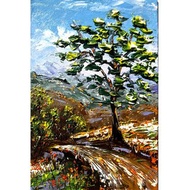 Tree Painting Landscape Original Artwork 15x10cm /6x4 inch by Oksana Stepanova