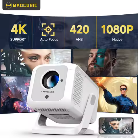 Magcubic Auto Focus HY310-X Portable Projector 4K 420ANSI WiFi 6 Android 11 Projector Support Full H
