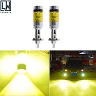 2PCS H1 4300K 100W LED YELLOW 20-SMD Projector Fog Driving  Light Bulbs