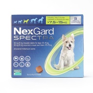 NexGard Spectra Flea, Tick and Heartworm Protection For Medium Dogs 7.5-15 kg (16-33 lbs), 3 Chews